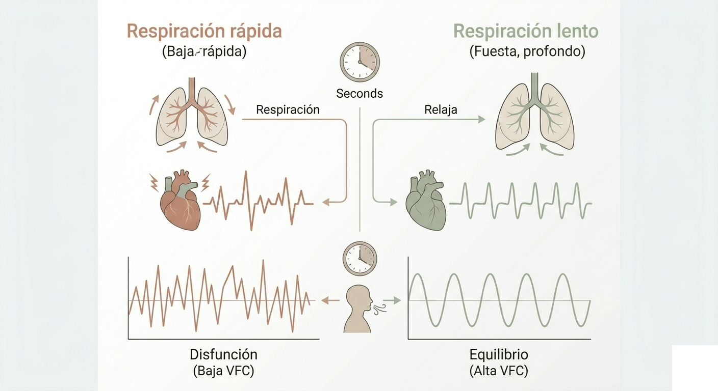 Respiración lenta y profunda vs respiración rápida: equilibrio y variabilidad de la frecuencia cardíaca (VFC)